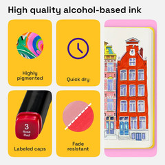 Artistro Alcohol Dual Tip Multicoloured Fast Drying Marker Drawing Pens. 120Pcs
