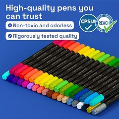 36 Acrylic Paint Markers – Paint Pens for Drawing, Brush + Fine Tips – For Fabri