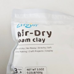 Air-Dry Foam Clay, Choose Your Color 3.5oz 100g Pack, Soft Stretchy Lightweight