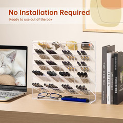 Acrylic Vertical Marker Organizer for 250 Markers with 21 Compartments, Clear An