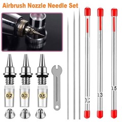 0.2/0.3/0.5mm Airbrush Nozzle Needle Set for Airbrushes Spray Gun Replacement