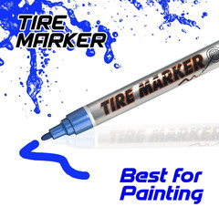 6-PACK BLUE Tire Lettering Paint Marker Pen,Waterproof Permanent Automotive