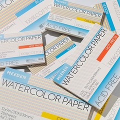 Watercolor Paper Block – 100% Cotton Watercolor Paper Pad of 20 Sheets, 140lb…