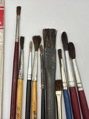 Vintage Paintbrushes Lot Of 42 NIP/ Loose Buffalo/ Grumbacher Brushes