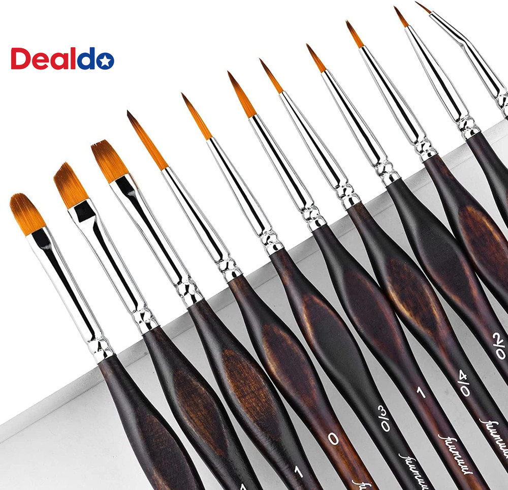 Miniature Paint Brushes, 11Pcs Micro Detail Paint Brushes for Model, Paint by N