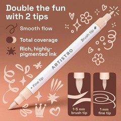 24 Skin Colors Acrylic Paint Markers – Paint Pens for Drawing, Brush + Fine T…
