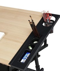 Adjustable Drawing Table with Storage Drawers, Art Organizer, Stool, 39″ x 23.6″