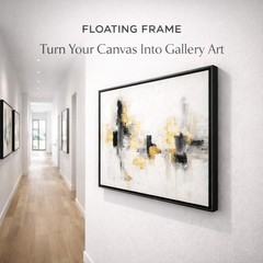 Premium Canvas Floating Frame – 1.25″ Gallery Depth Floater Frame with Faux W…