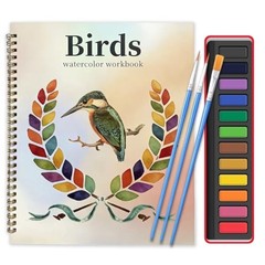 LAOBUSEI Watercolor Workbook, Large 10.3×8.3” Beginner Friendly NEW-Birds