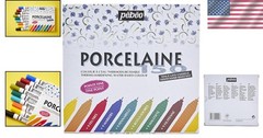 Set of 9 Porcelain Paint Markers – Assorted Fine Tip Colors