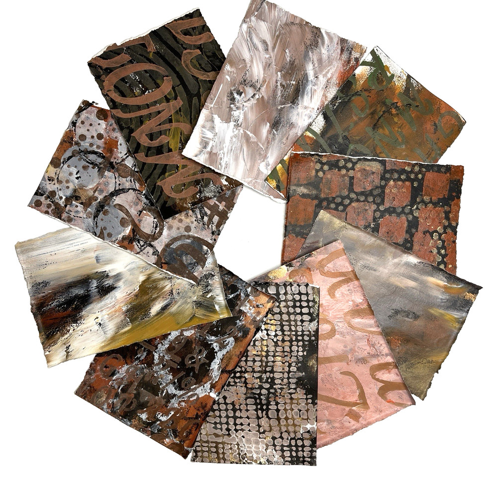 25 Earth Tone Collage Papers Art Paper Pack for Journals & Mixed Media