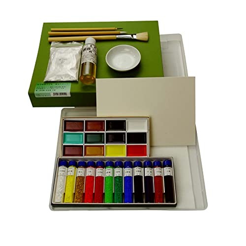 Kissho Japanese Painting Pigments Watercolor Paints in Bottles 12-Color Set
