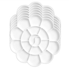 1 pc 18 Well Plastic Paint Palette Tray Flower Shape Artist Palette