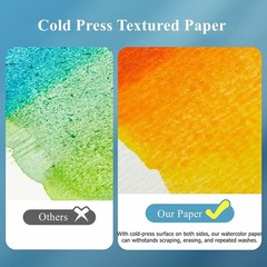 100% Cotton Watercolor Paper 140lb 300gsm 6×8 Cold Press 30 Sheets