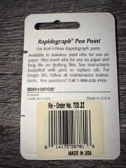 New Koh-I-Noor 72D-ZZ Rapidograph Stainless Steel Replacement Point Free SH