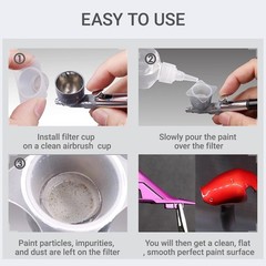 2PCS Airbrush Paint Filter Cup with Nozzle Cleaning Needle Solvent Resistant