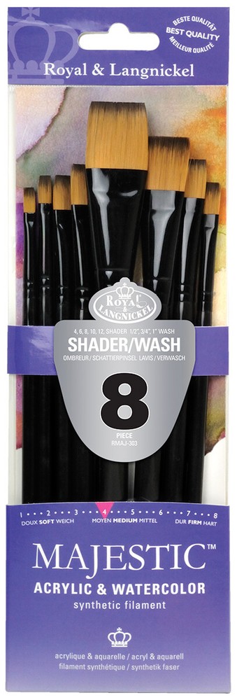 RMAJ-303 Royal Majestic Shader/Wash set Artist-Craft-Face & Body Paint Brush Set