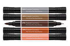 Faber-Castell Neutral Tones Pitt Artist Pen Dual Markers, 5ct