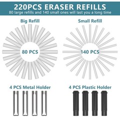 Electric Eraser, USB C Rechargeable Pencil Eraser with 220 Eraser Refills, 2 Era