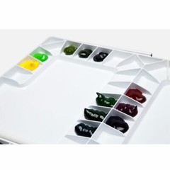 MIJELLO MWP-3055 White Bulletproof Glass Studio Palette 55 Wells for watercolor
