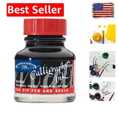 Calligraphy Ink, 30ml 1-oz Bottle, Matt Black