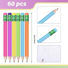 108 Pcs Mini Pencils Bulk Small Pre Sharpened 2 HB Half Golf Pencils with Era…