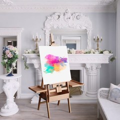 59 Inch Wood Studio Artist Easel Beech Wood Painting Art Easel Standing H-Frame