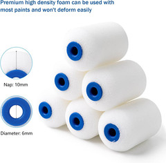 Mister Rui Foam Paint Roller, 2 Inch Mini Roller 2 Inch,10 Pack, Blue