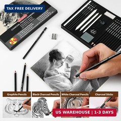 Drawing Sketching Pencil Set, 24 Piece Pro Artist Sketch Kit – Graphite Pencils