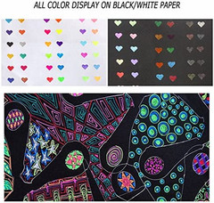 48 Packs Glitter Metallic Gel Pen Set Coloring Neon Pens Set for Adult Coloring