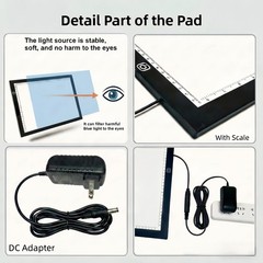 A1 Extra Large LED Light Pad (34.6″x23.6″) – Upgraded Durable Tracing Light B…