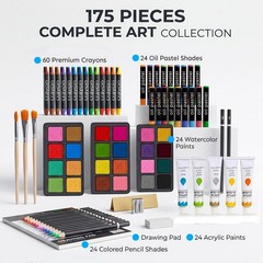 Art Supplies, 175-Pack Deluxe Art Set Drawing Painting Kit with 2 Drawing Pad…