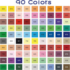 90 Colors Acrylic Paint Pens Set – Water-Based Paint Markers with Brush Tip (1–5