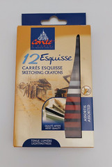 Sketching Crayons, box of 12 high-quality assorted earthy colors