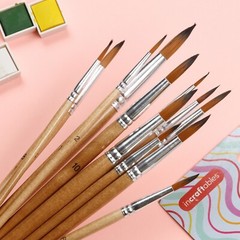 Incraftables Watercolor Paint Brushes Set 12pc, Round Art Brushes for Painting