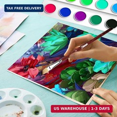 Sdanart Watercolor Brushes Professional 12 PCS ， 6 Flat Painting Brush and 6 Ang