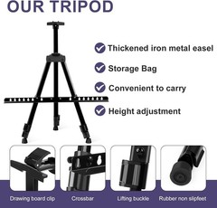 AROIC10 Pack Painting Display Easel Stand Portable Adjustable Metal Tripod