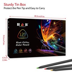 120-Color Colored Pencils Set with Metallic Colors – Soft Core, Pre-Sharpened…