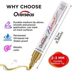 Metallic Paint Markers, Oil-Based Metallic Paint Pens – 8 Colors Permanent Ma…