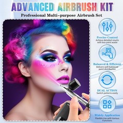 48 PSI Airbrush Kit with Air Compressor, High Pressure Airbrush Kit Non-Clogg…