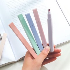6Pack Multiple Colors Soft Marker Pen 4mm Nib Fluo Pen Smooth Writing Marking C