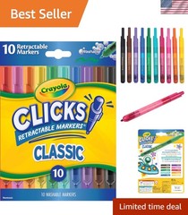 10 Assorted Cone Tip Markers – Washable & Non-toxic Art Supplies for Kids
