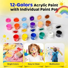 30 Pack Mini Acrylic Paint Set, 420 PCS Paint Kit Container Strips Storage, 1…