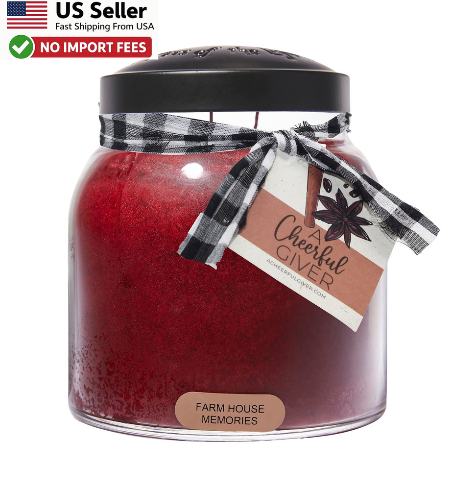 A Cheerful Giver Farm House Memories 34oz Papa Scented Candle 155 Hours – USA