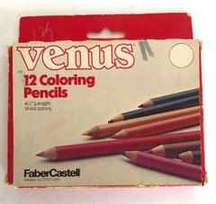 Vintage Venus 4.5 ” length vivid color Coloring Pencils Faber Castell 10 in Box