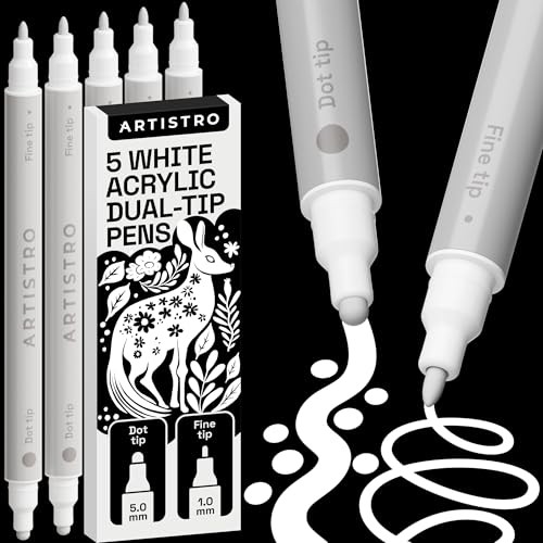 Acrylic Paint Markers for Rock, Fabric, Wood, Glass, Craft, Decoration 5 White