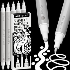 Acrylic Paint Markers for Rock, Fabric, Wood, Glass, Craft, Decoration 5 White