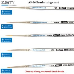 Brush Golden Taklon Miniature Detail Artist Brush Set Long Liner 20/0, Mini L…