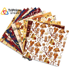 24 Sheets Western Cowboy Scrapbook Paper 12 inches x 12 inches, multicolored