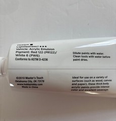 Master’s Touch Thick Body Acrylic Paint – 7.98fl oz (236ml) Medium Magenta New